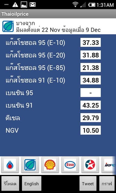 ราคาน้ำมัน - ThaiOilPrice截图3