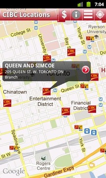 CIBC ATM and Branch Locations截图