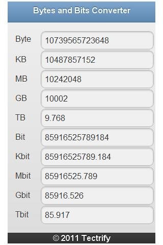 Bytes and Bits Converter截图1