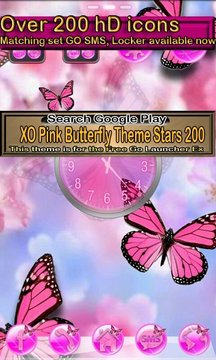 Pink Butterfly theme 4 GO SMS截图