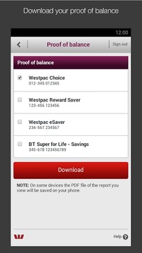 Westpac Mobile Banking截图