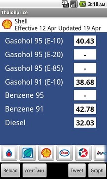 ราคาน้ำมัน - ThaiOilPrice截图