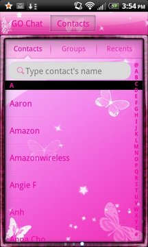 Pink Butterfly theme 4 GO SMS截图