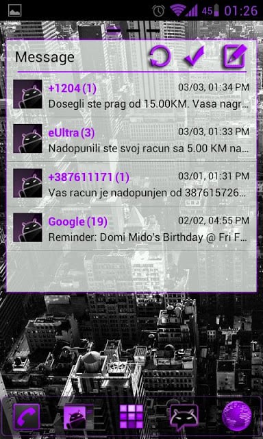 GOWidget Purple ICS Light Free截图7