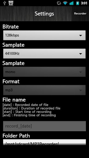 Android MP3 Sound Recorder 1.1截图3