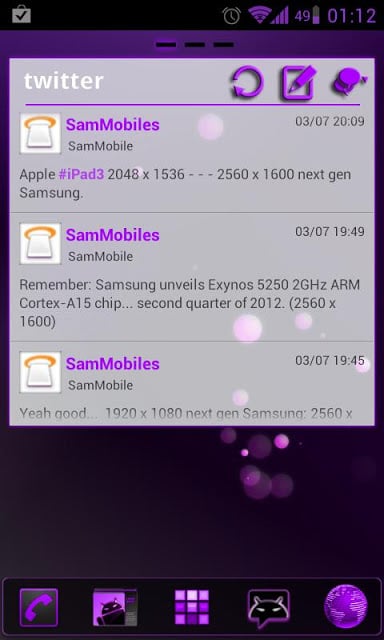 GOWidget Purple ICS Light Free截图5