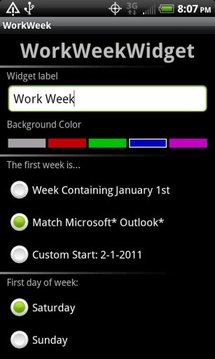 Work Week Widget截图