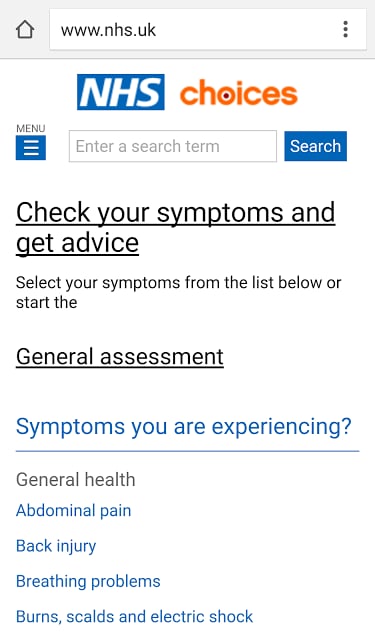 NHS Health and Symptom checker截图2