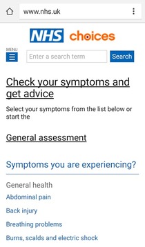 NHS Health and Symptom checker截图