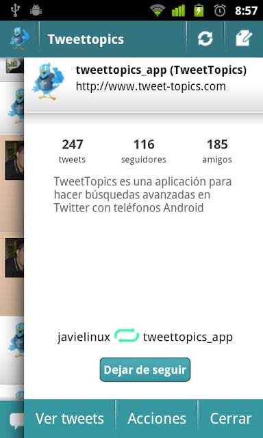 TweetTopics 1.0 (old version)截图3