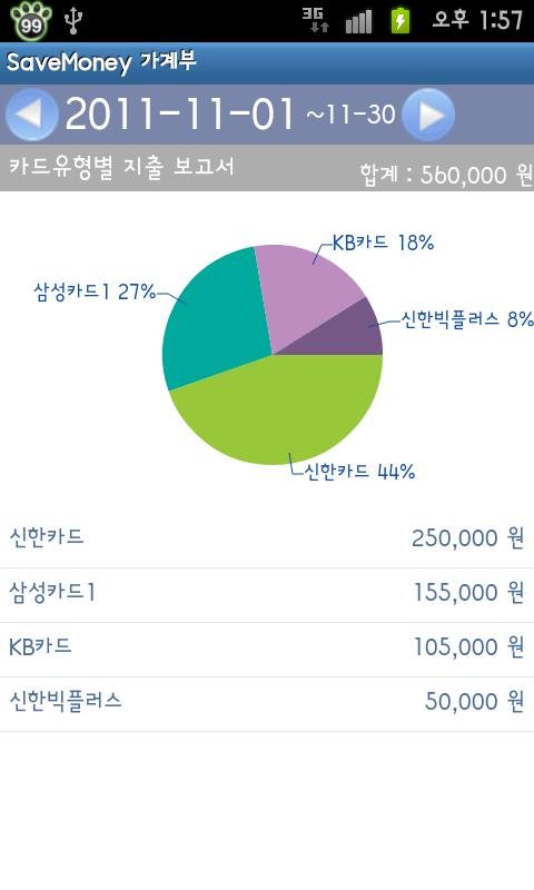 SaveMoney 가계부 카드SMS截图4