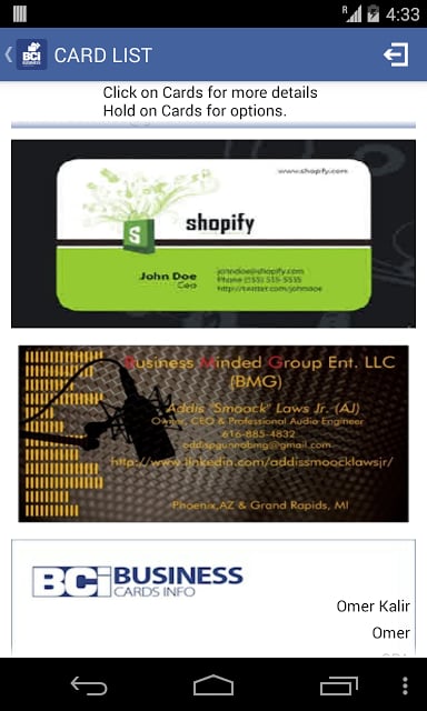 Business Cards Info (BCi)截图6