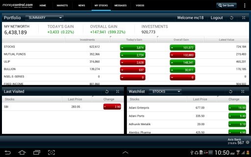 moneycontrol for Tablet截图2