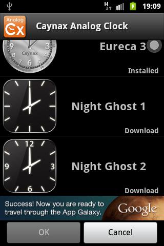 Analog Clock Widget Night Ghost截图2