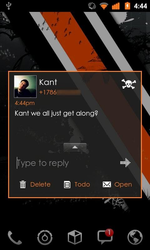 Go SMS Theme Orange Minimal截图1