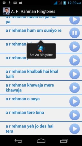 A. R. Rahman Ringtones Plus截图3