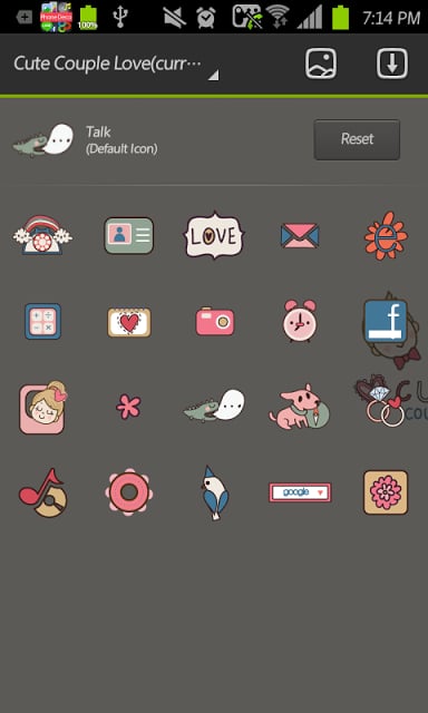 Cute couple go launcher theme截图1