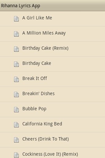 Rihanna Lyrics App截图1