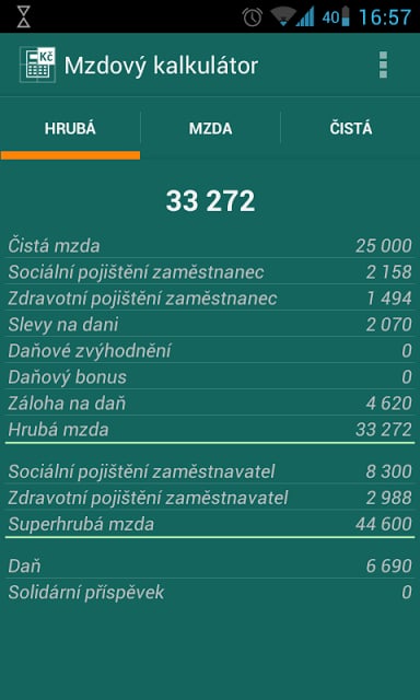 Mzdov&yacute; kalkul&aacute;tor 2016截图6