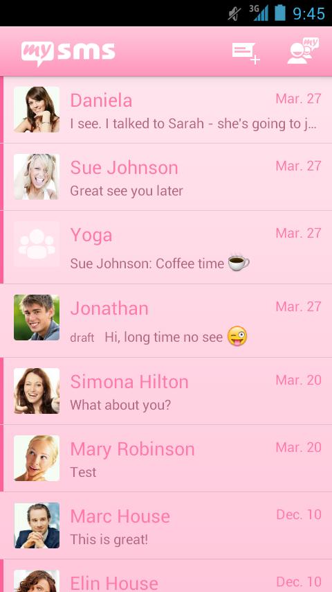 mysms - Pink Theme截图6