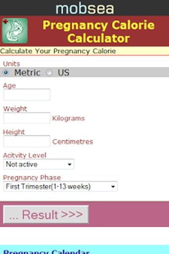 Pregnancy Calorie Calculator截图1