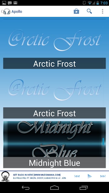 Apollo Arctic Frost Theme截图2