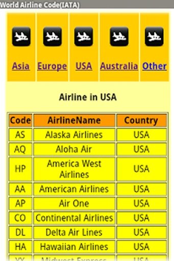 世界航空公司代码截图3