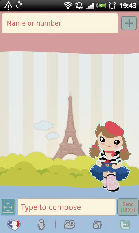 GO SMS Pro Sweet Paris Theme截图1