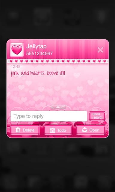 ♥Sweet Heart Theme Go SMS ♥截图3