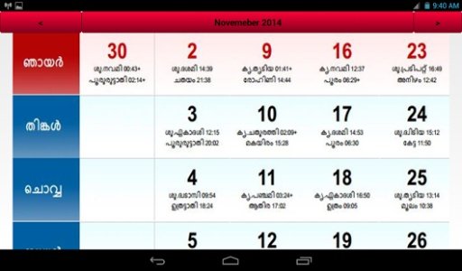 Malayalam Calendar : 2014截图1