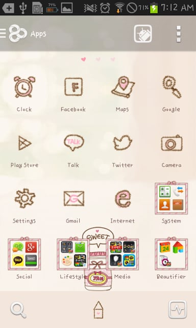 Sweet pink go launcher theme截图4