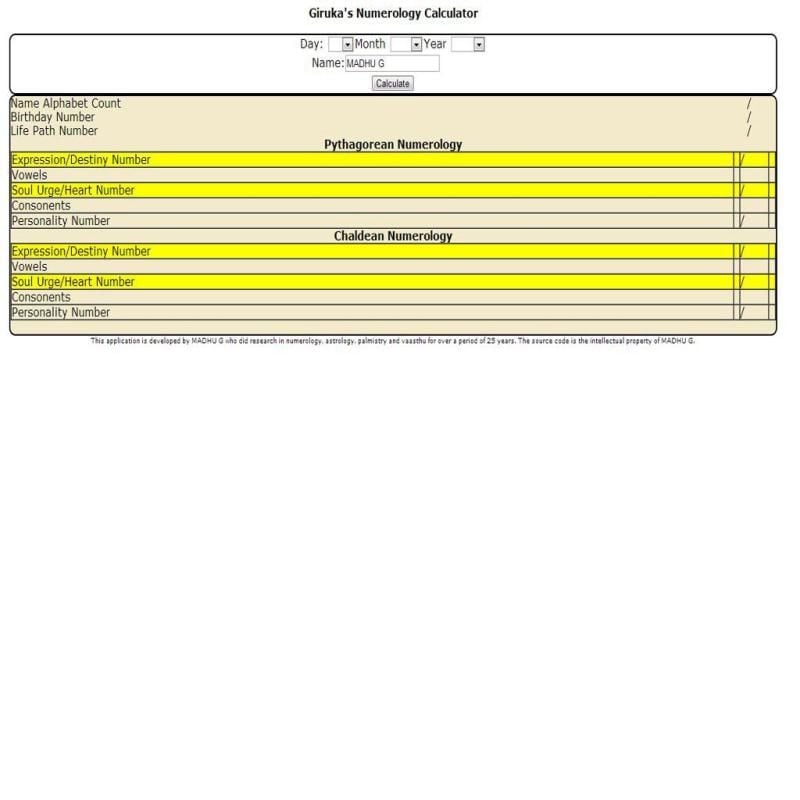 Pythagorean Chaldean Numerology Calculator截图1