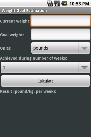 Weight Goal Estimation截图2