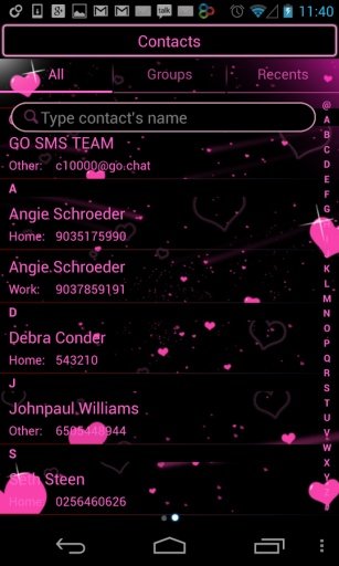 GO SMS Theme Pink Heart Galaxy截图3