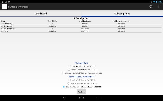 ROMDashboard Developer Console截图2