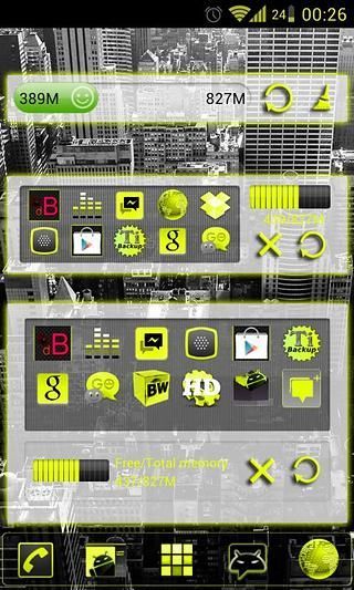 GOWidget SulphurYellowICS Light Theme by TeamCarbon截图1