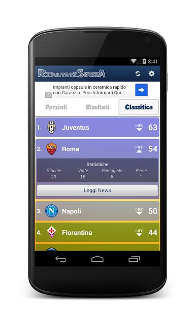 Risultati Serie A截图6