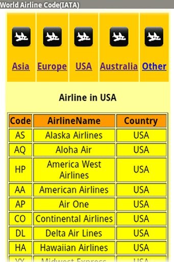 世界航空公司代码截图4