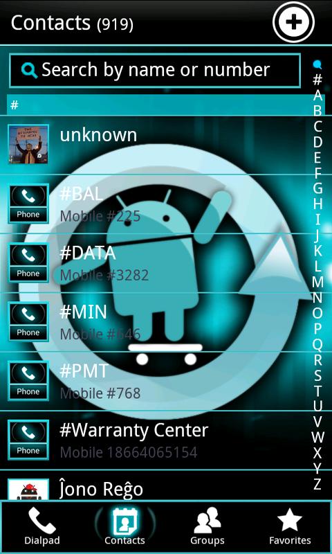 Cyanogen ICS GO Contacts截图4