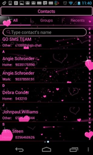 GO SMS Theme Pink Heart Galaxy截图4