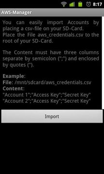 Android AWS Manager截图
