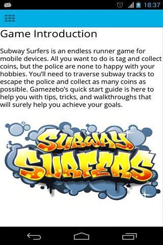 Subway Surfer Hints截图1