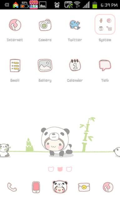 Panda Bebe go launcher theme截图4