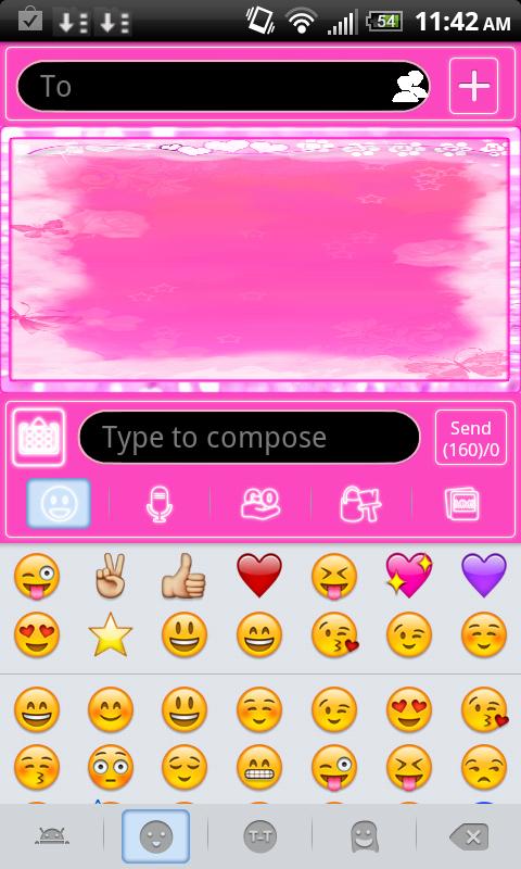 GO SMS THEME Pink Heart Dream截图5