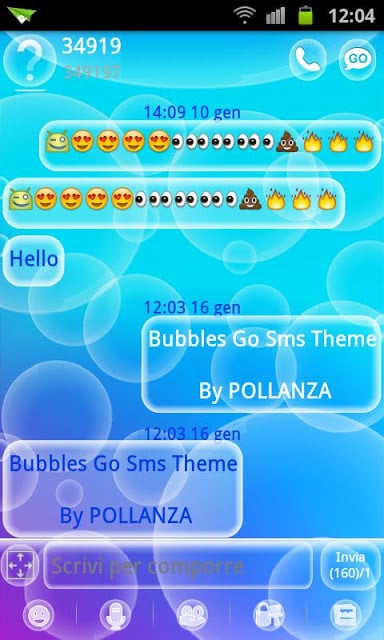 GO SMS Bubbles Theme截图3