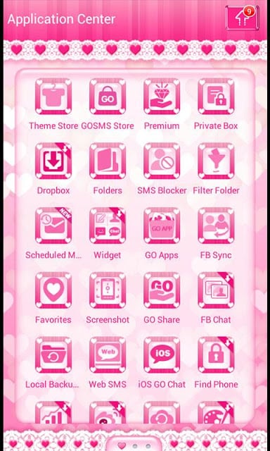 ♥Sweet Heart Theme Go SMS ♥截图2