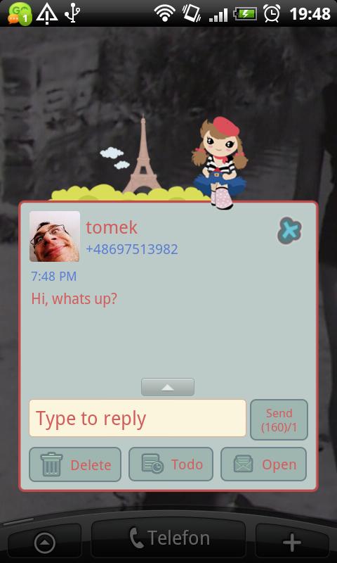 GO SMS Pro Sweet Paris Theme截图2