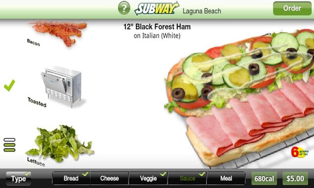 Subway Ordering for California截图1