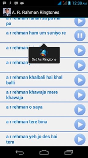 A. R. Rahman Ringtones Plus截图2