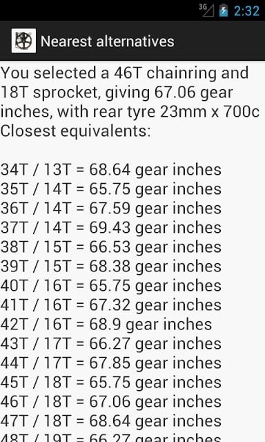 Singlespeed Gear Ratio App截图2